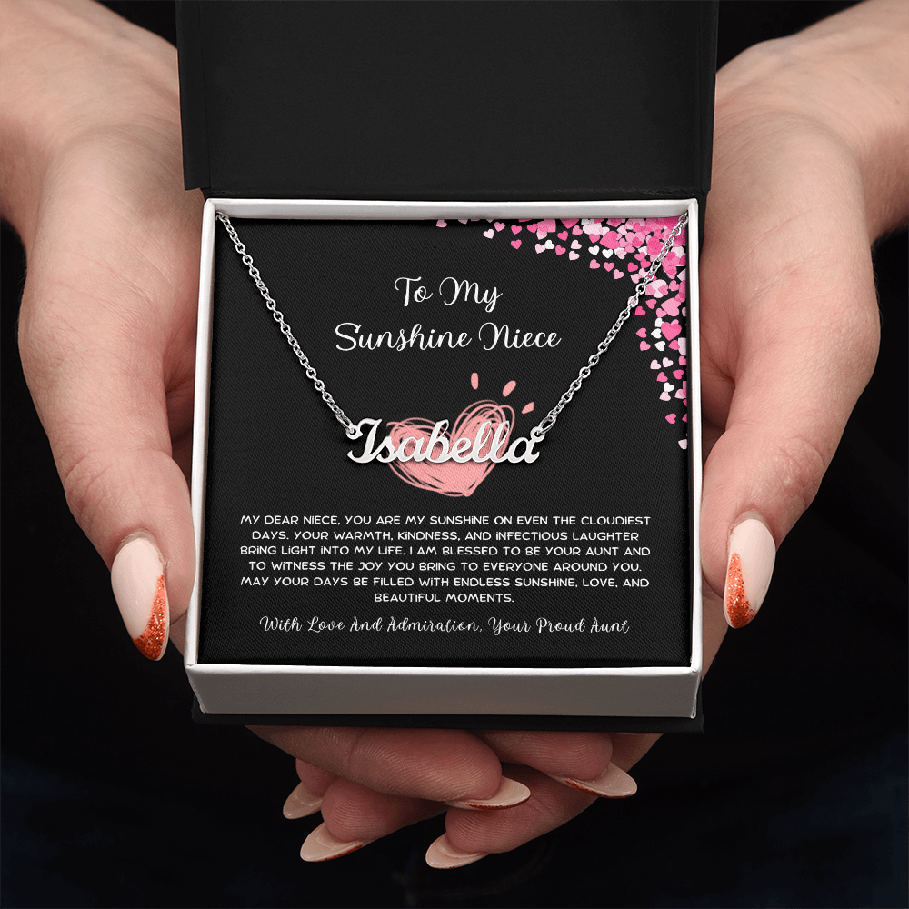 To My Sunshine Niece - From Aunt to Niece Custom Name Necklace
