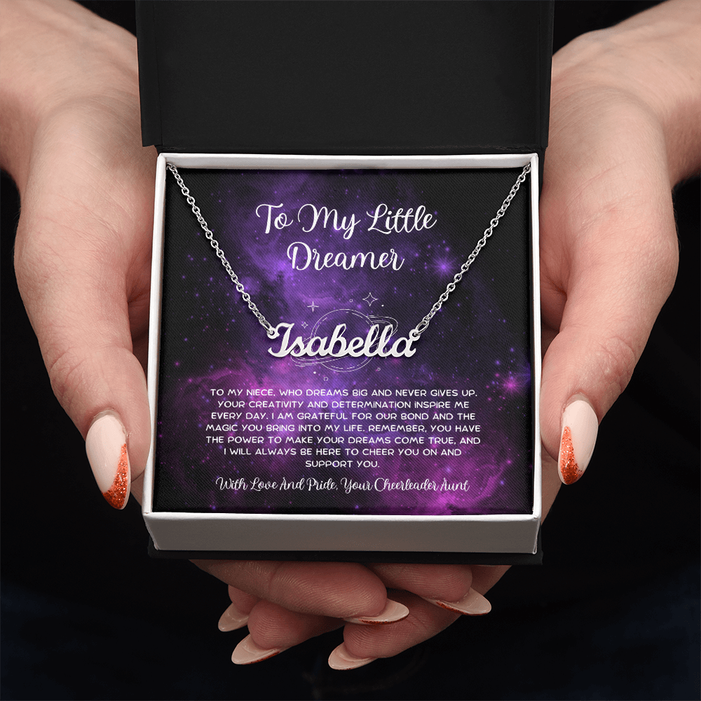 To My Little Dreamer - From Aunt to Niece Custom Name Necklace