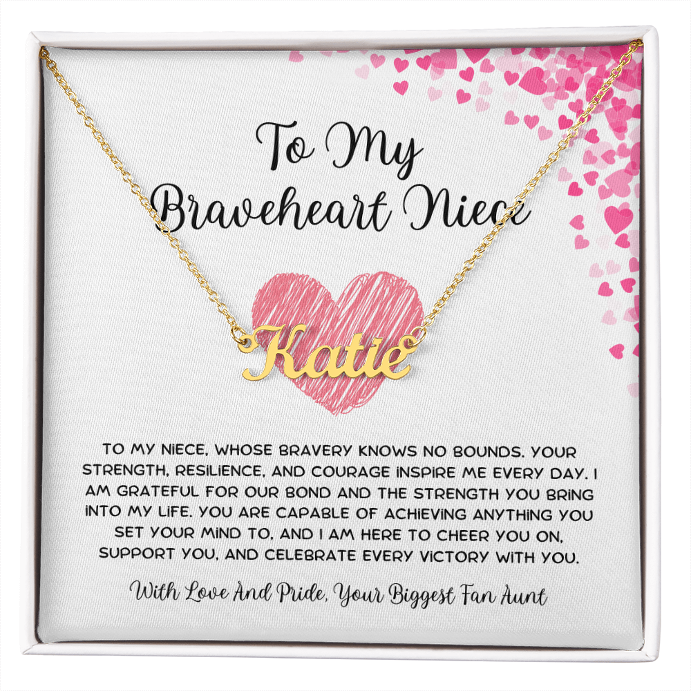 To My Braveheart Niece - From Aunt to Niece Custom Name Necklace
