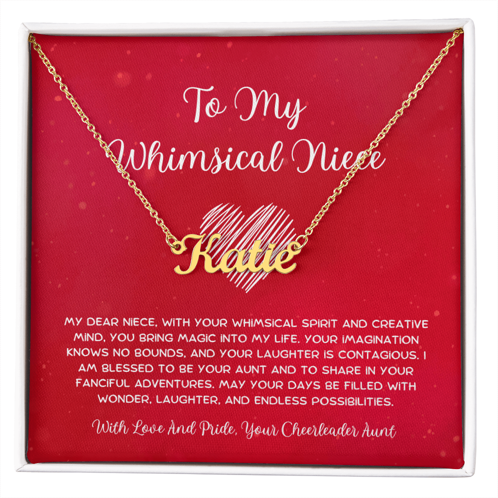 To My Whimsical Niece - From Aunt to Niece Custom Name Necklace