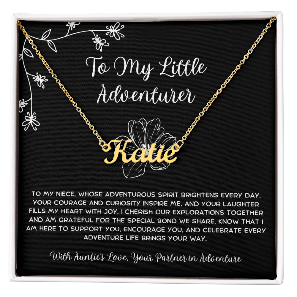 To My Little Adventurer - From Aunt to Niece Custom Name Necklace