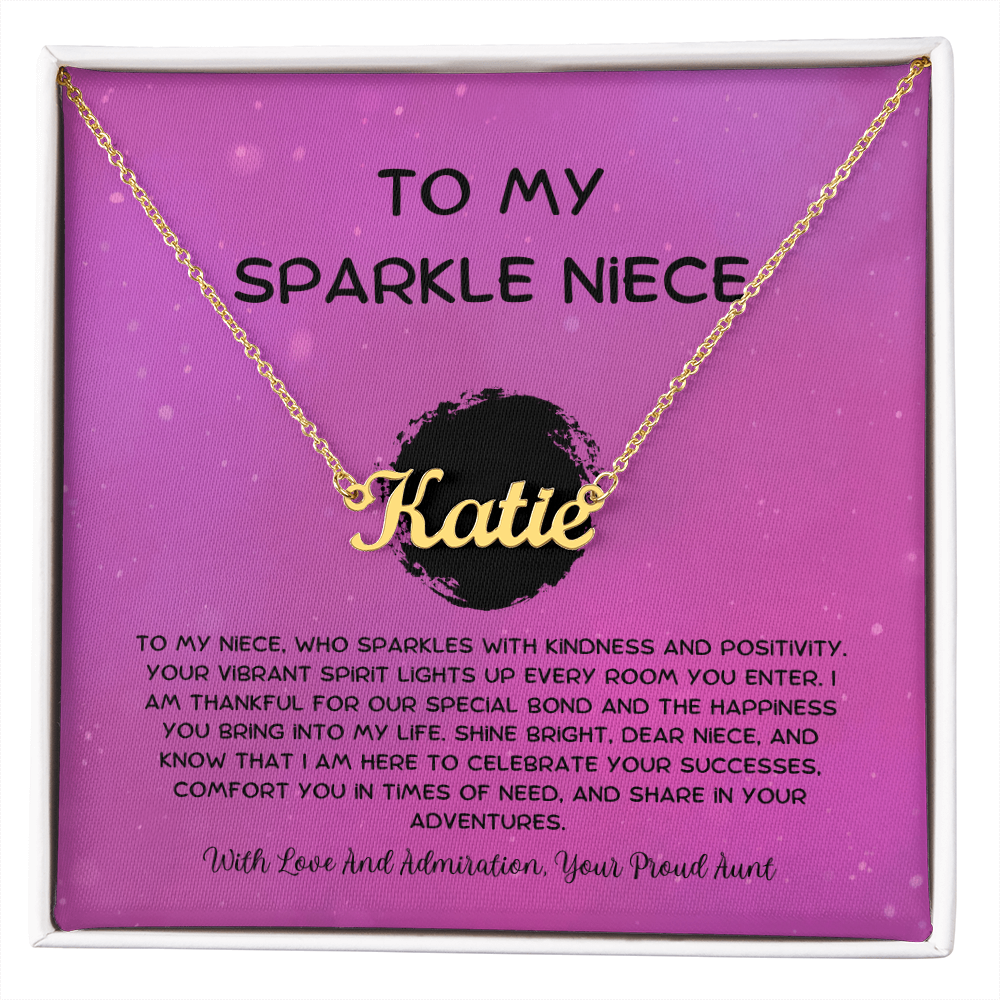 To My Sparkle Niece - From Aunt to Niece Custom Name Necklace