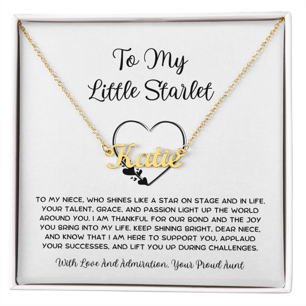 To My Little Starlet - From Aunt to Niece Custom Name Necklace