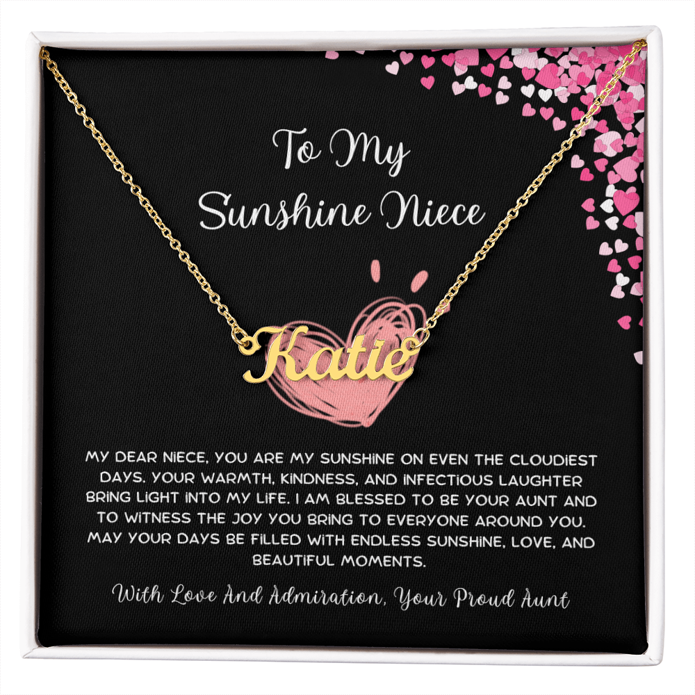 To My Sunshine Niece - From Aunt to Niece Custom Name Necklace