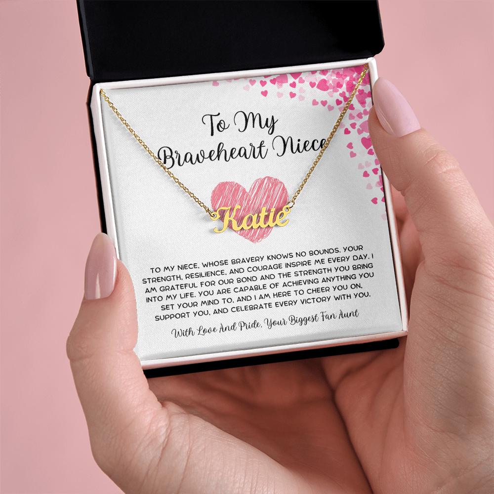 To My Braveheart Niece - From Aunt to Niece Custom Name Necklace