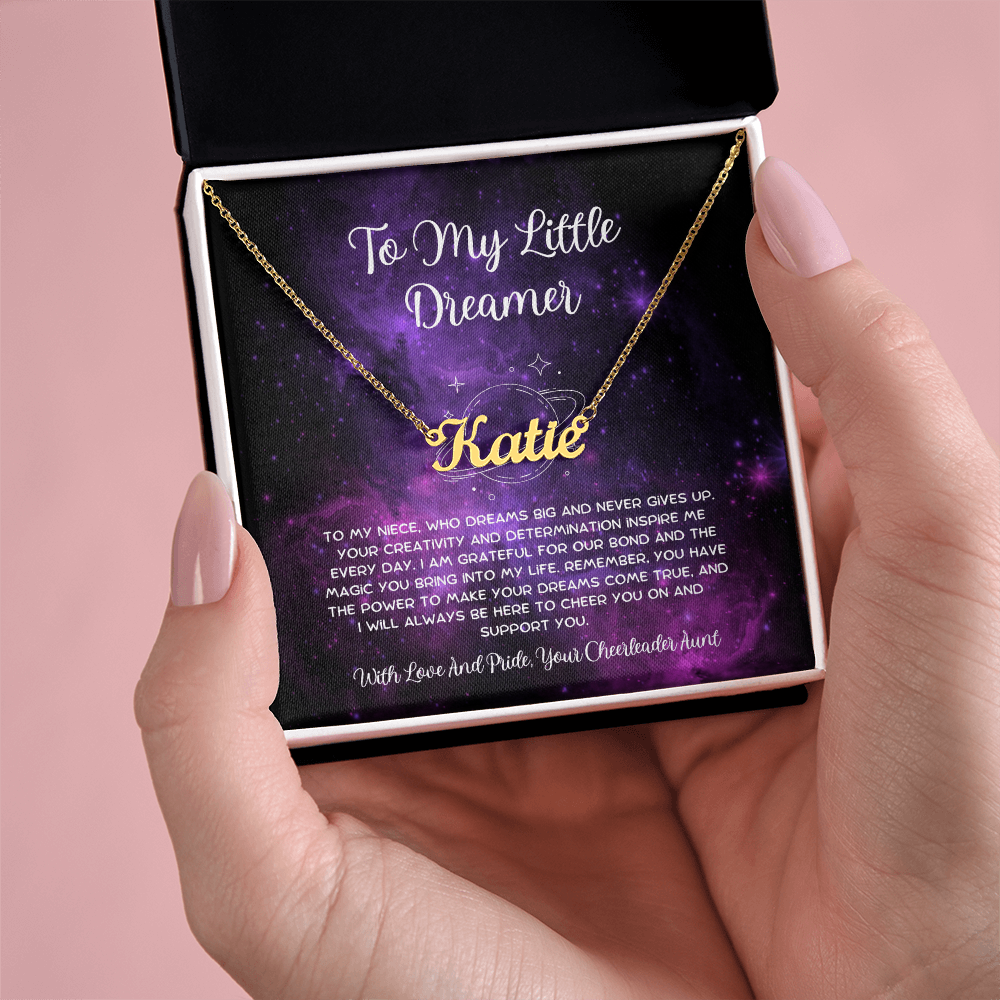 To My Little Dreamer - From Aunt to Niece Custom Name Necklace