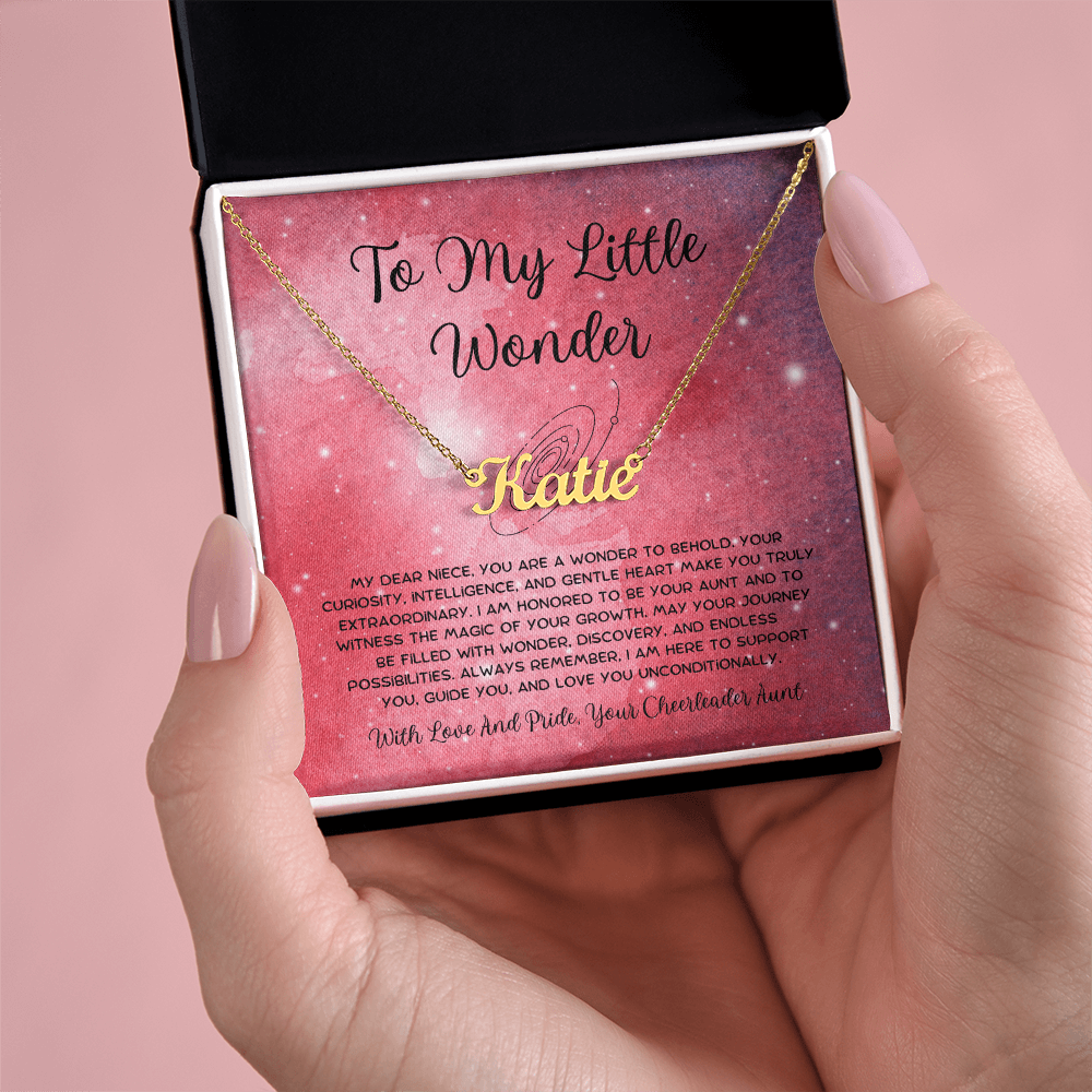 To My Little Wonder - From Aunt to Niece Custom Name Necklace