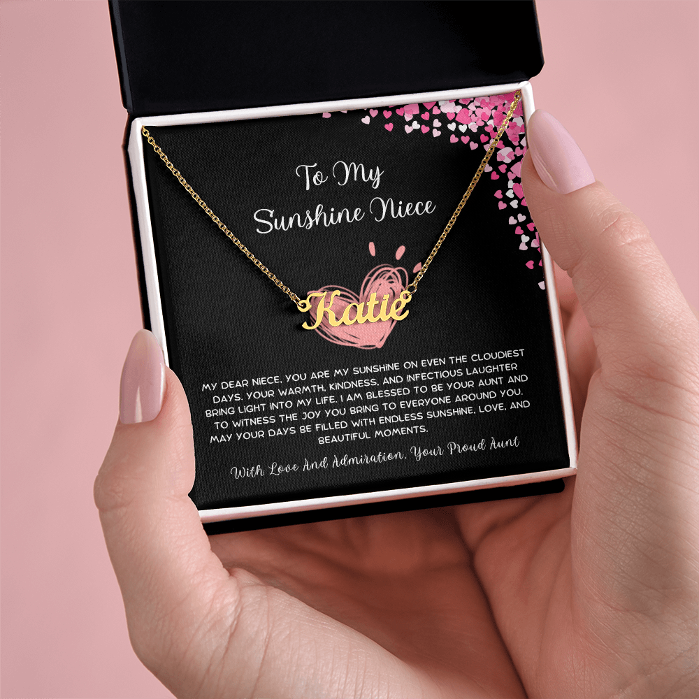 To My Sunshine Niece - From Aunt to Niece Custom Name Necklace