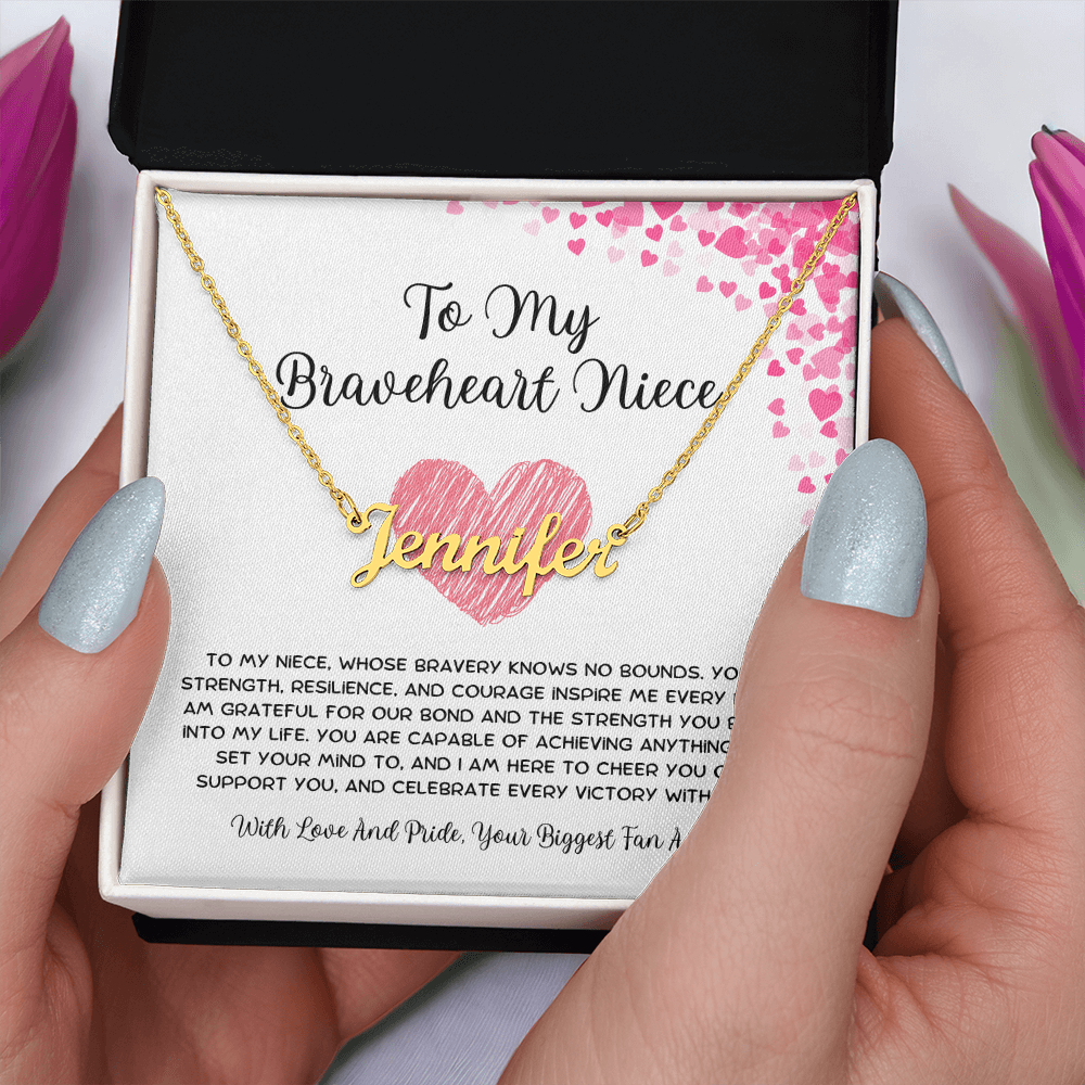 To My Braveheart Niece - From Aunt to Niece Custom Name Necklace
