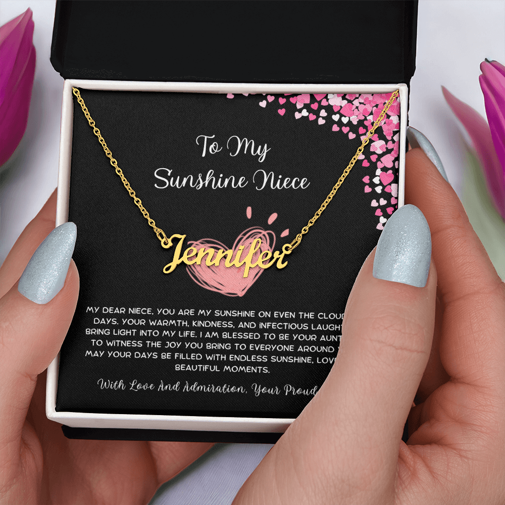 To My Sunshine Niece - From Aunt to Niece Custom Name Necklace