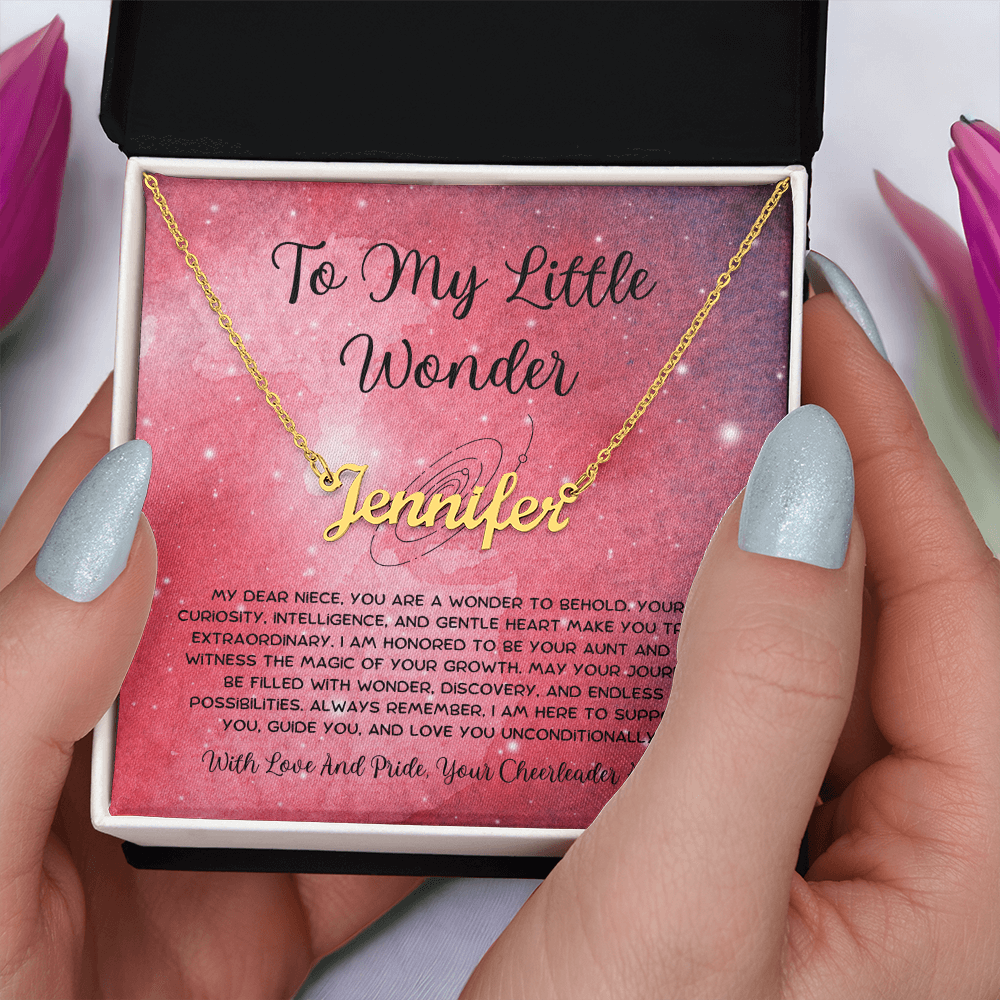 To My Little Wonder - From Aunt to Niece Custom Name Necklace