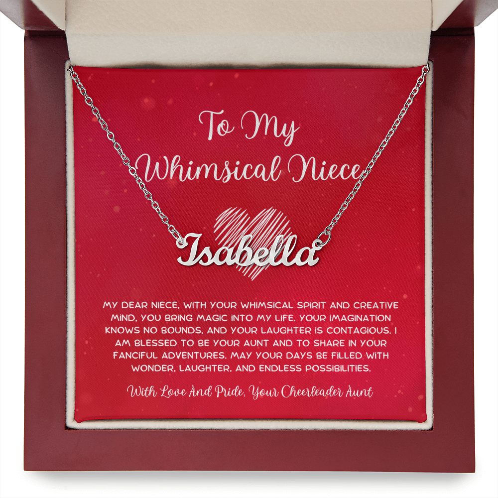 To My Whimsical Niece - From Aunt to Niece Custom Name Necklace