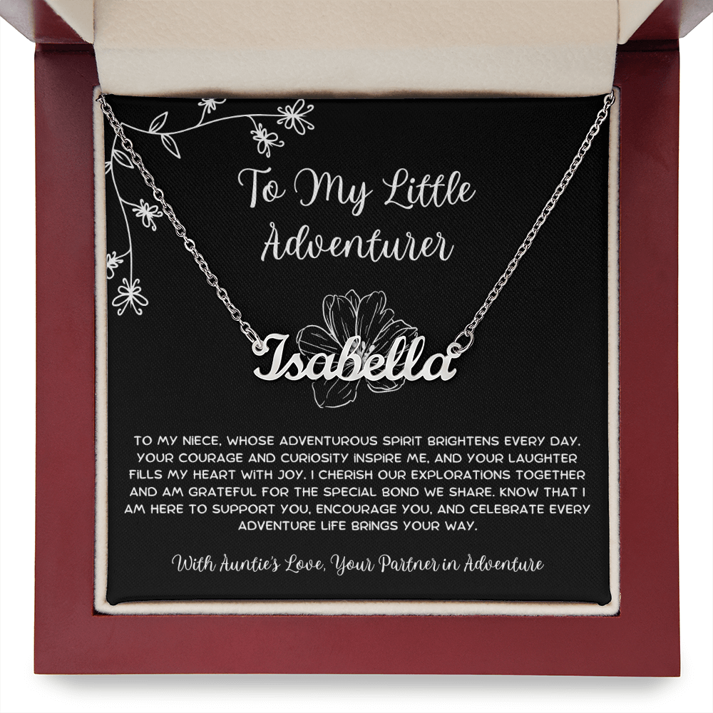 To My Little Adventurer - From Aunt to Niece Custom Name Necklace