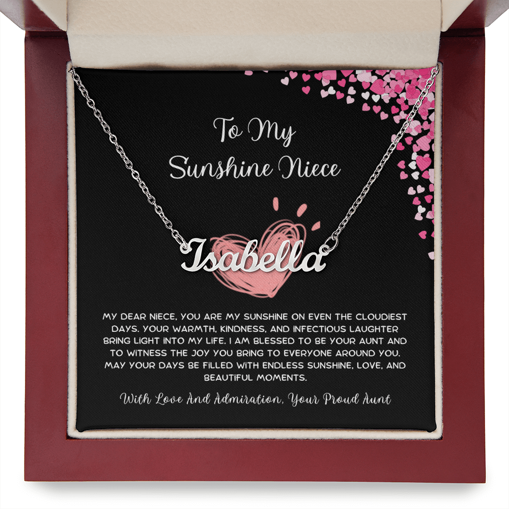 To My Sunshine Niece - From Aunt to Niece Custom Name Necklace