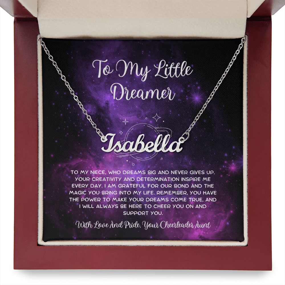 To My Little Dreamer - From Aunt to Niece Custom Name Necklace
