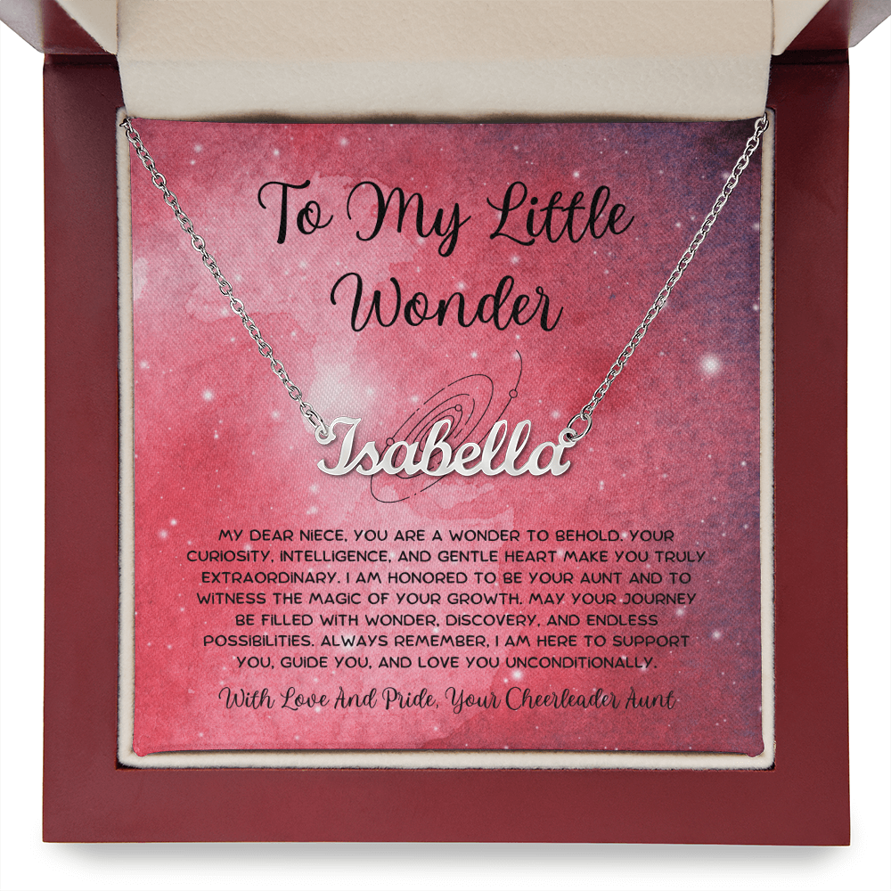 To My Little Wonder - From Aunt to Niece Custom Name Necklace
