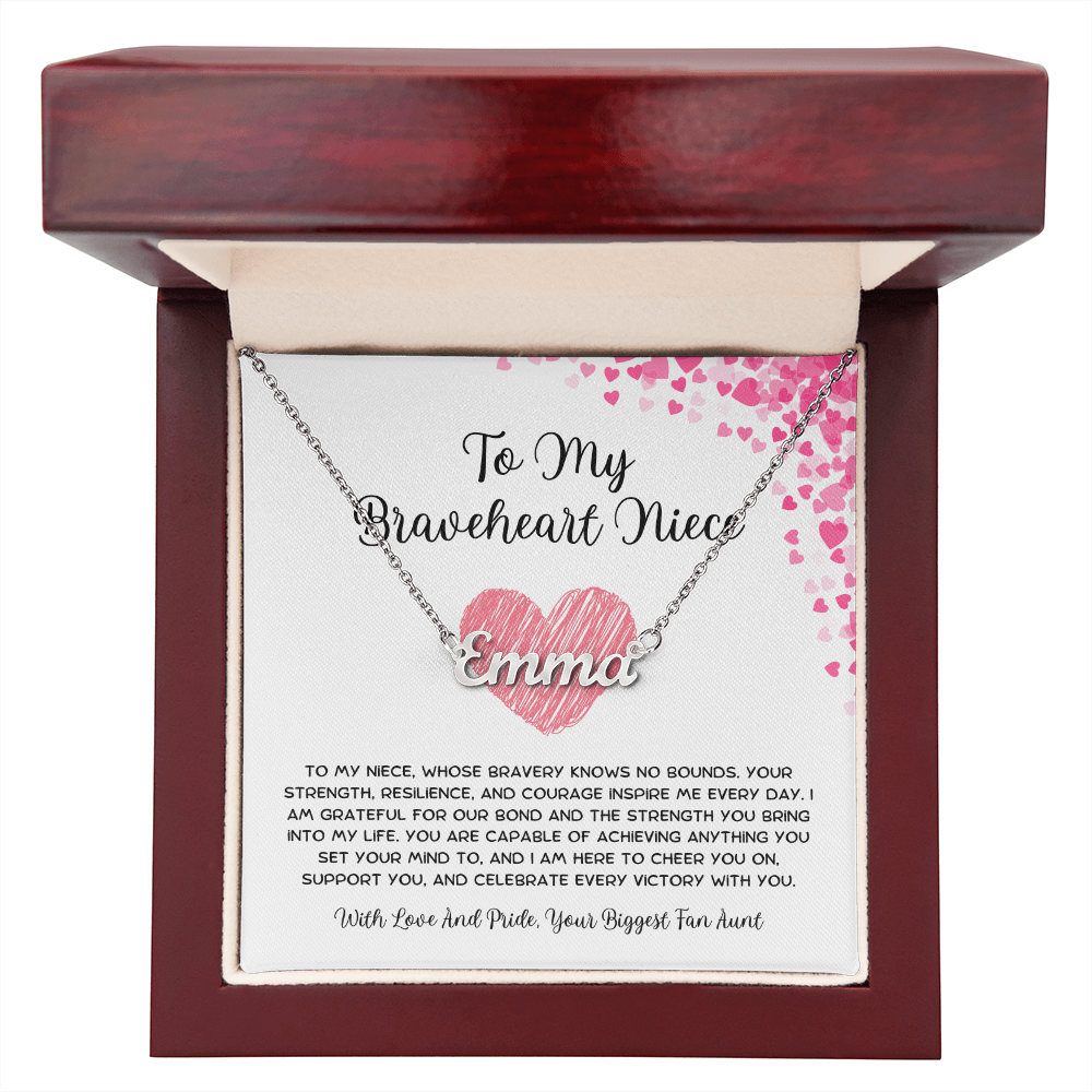To My Braveheart Niece - From Aunt to Niece Custom Name Necklace