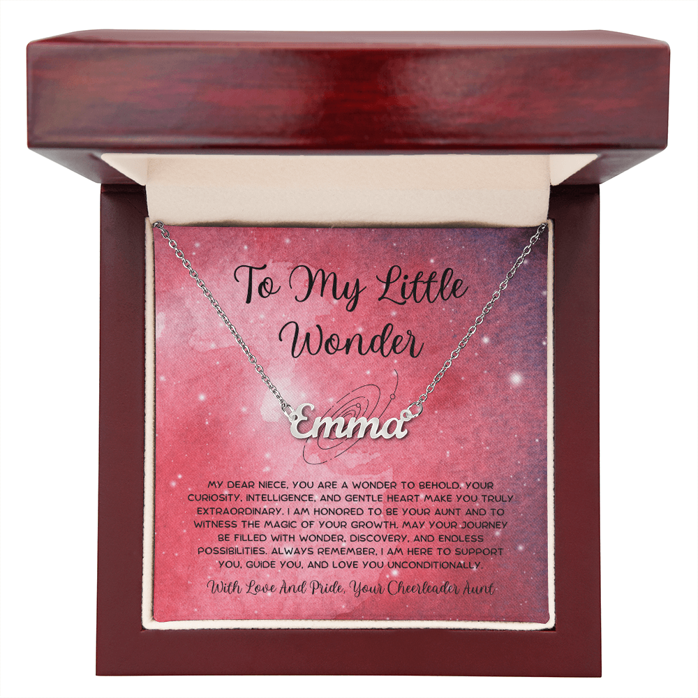 To My Little Wonder - From Aunt to Niece Custom Name Necklace