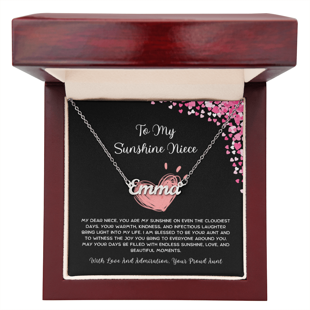 To My Sunshine Niece - From Aunt to Niece Custom Name Necklace