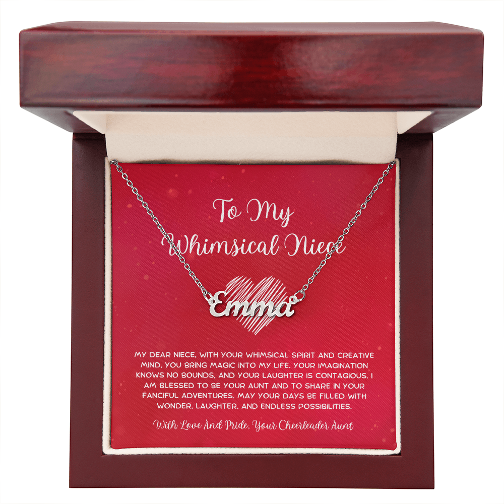 To My Whimsical Niece - From Aunt to Niece Custom Name Necklace