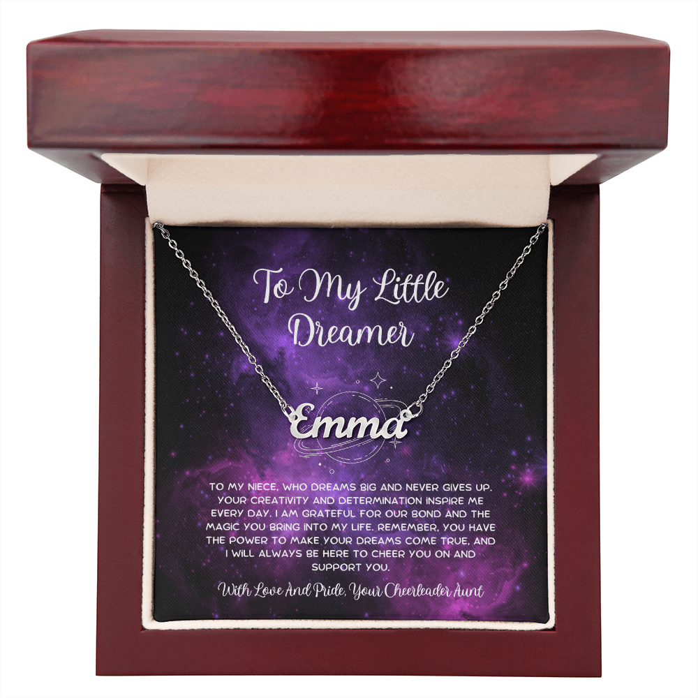 To My Little Dreamer - From Aunt to Niece Custom Name Necklace