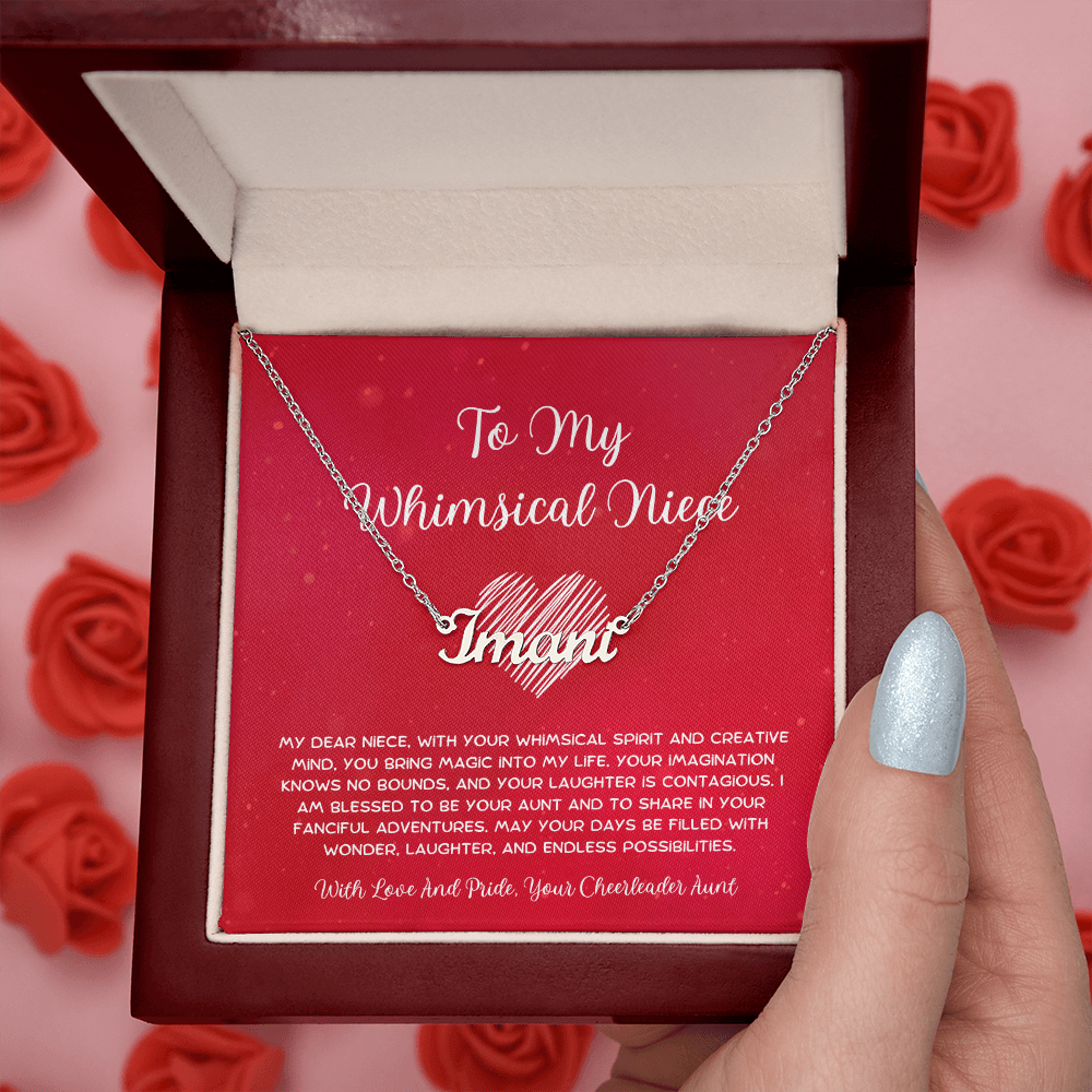 To My Whimsical Niece - From Aunt to Niece Custom Name Necklace