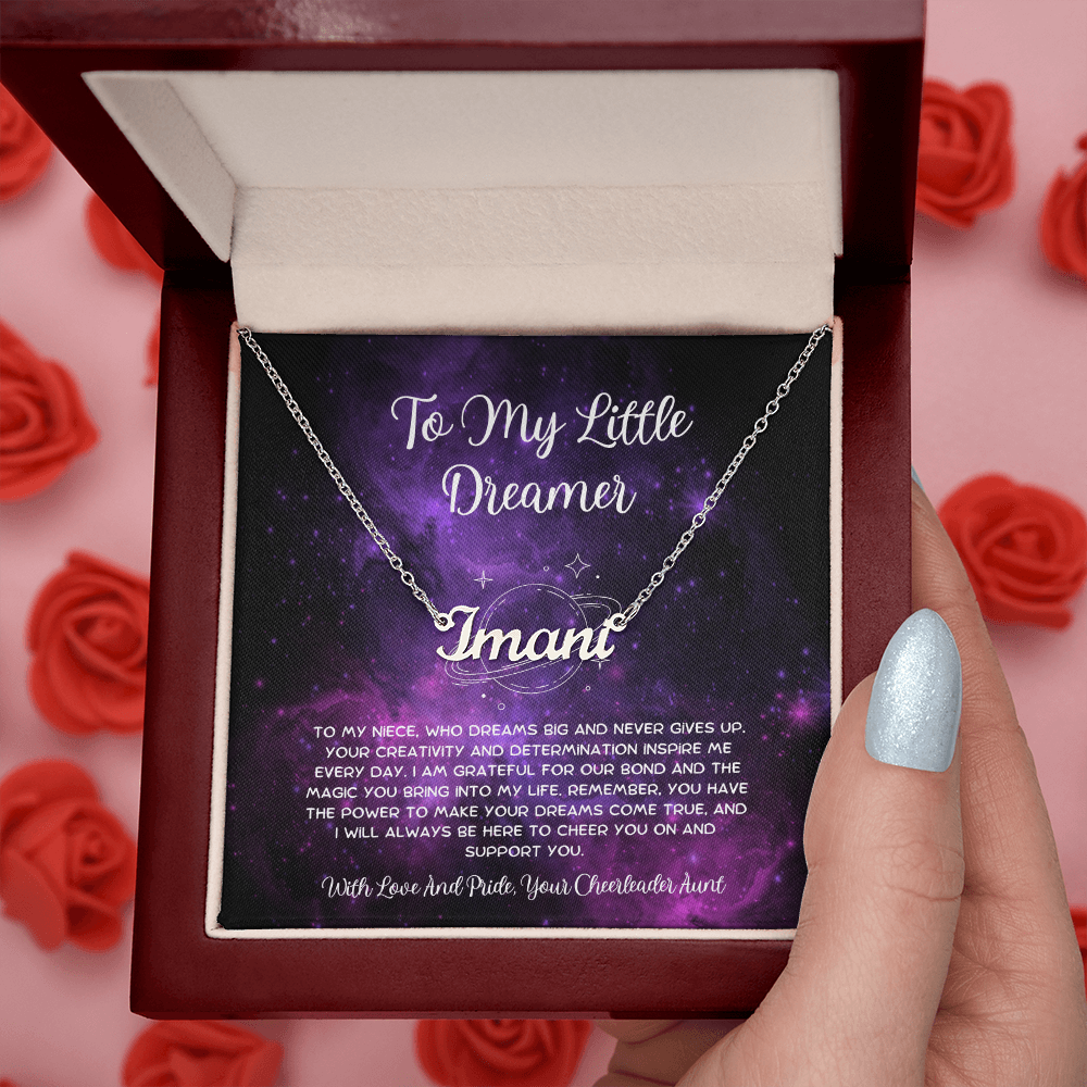 To My Little Dreamer - From Aunt to Niece Custom Name Necklace