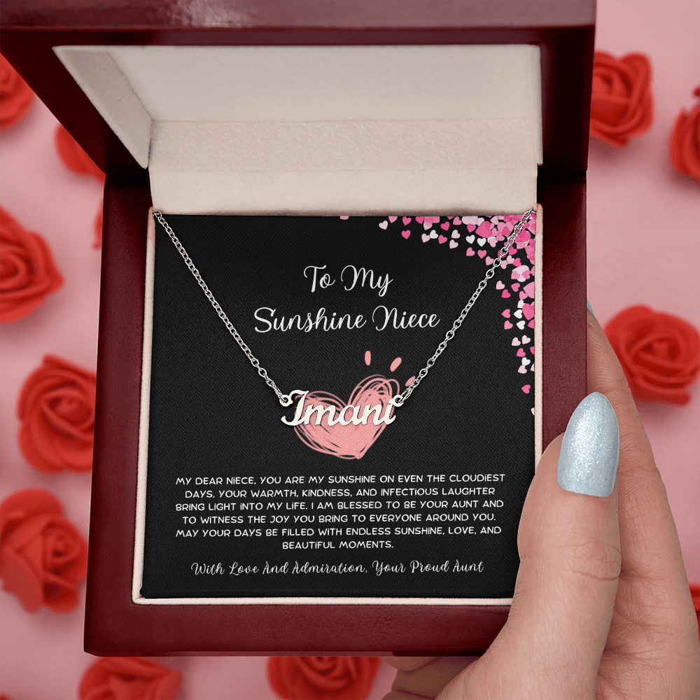 To My Sunshine Niece - From Aunt to Niece Custom Name Necklace