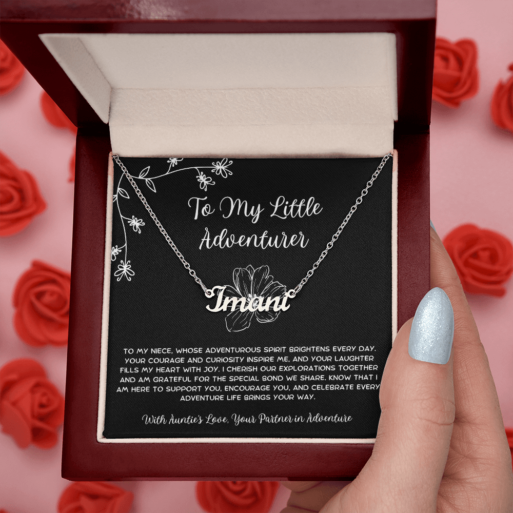 To My Little Adventurer - From Aunt to Niece Custom Name Necklace
