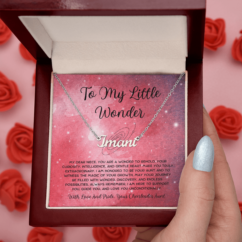 To My Little Wonder - From Aunt to Niece Custom Name Necklace