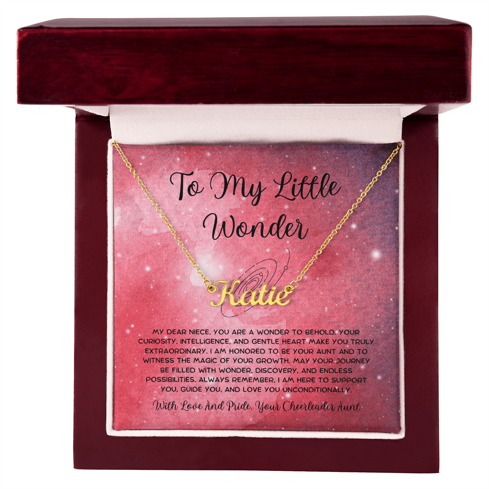 To My Little Wonder - From Aunt to Niece Custom Name Necklace