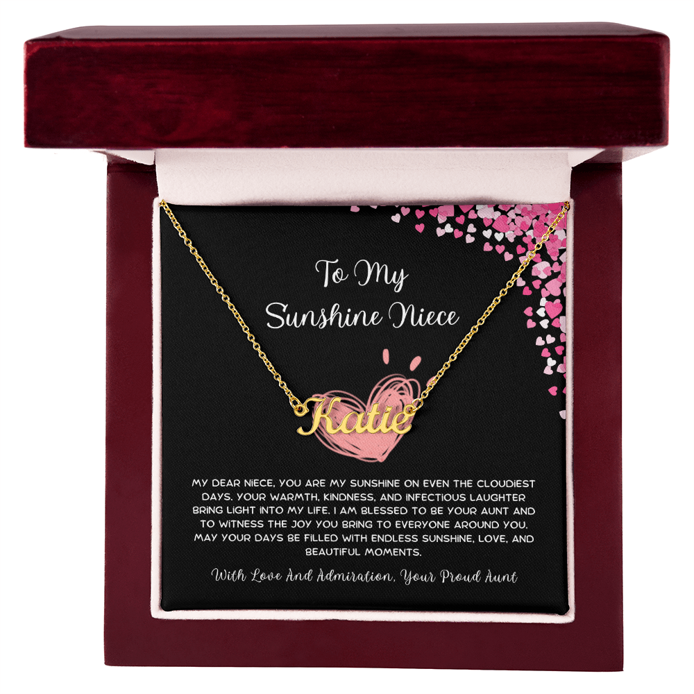 To My Sunshine Niece - From Aunt to Niece Custom Name Necklace