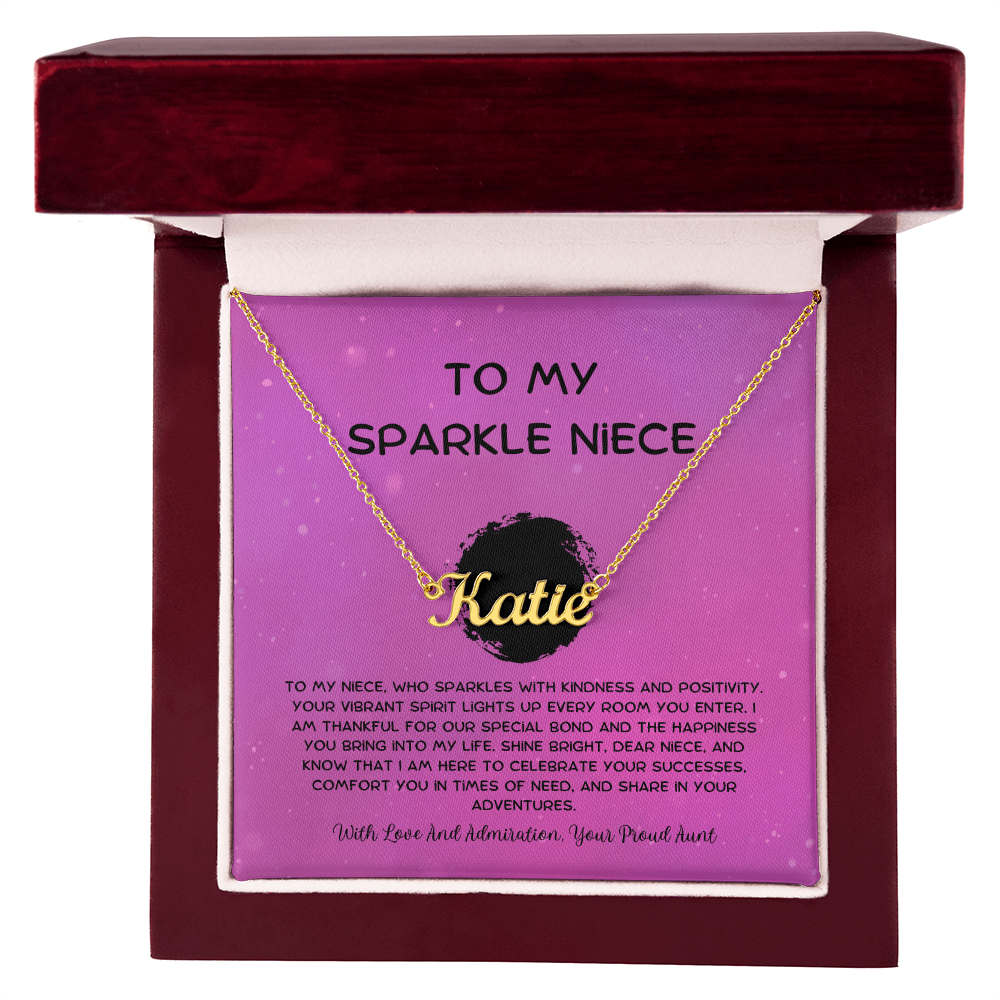 To My Sparkle Niece - From Aunt to Niece Custom Name Necklace