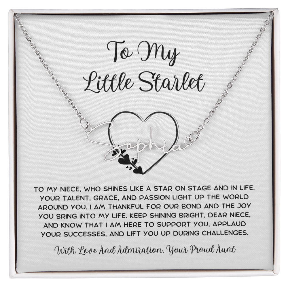 To My Little Starlet - From Aunt to Niece Signature Name Necklace