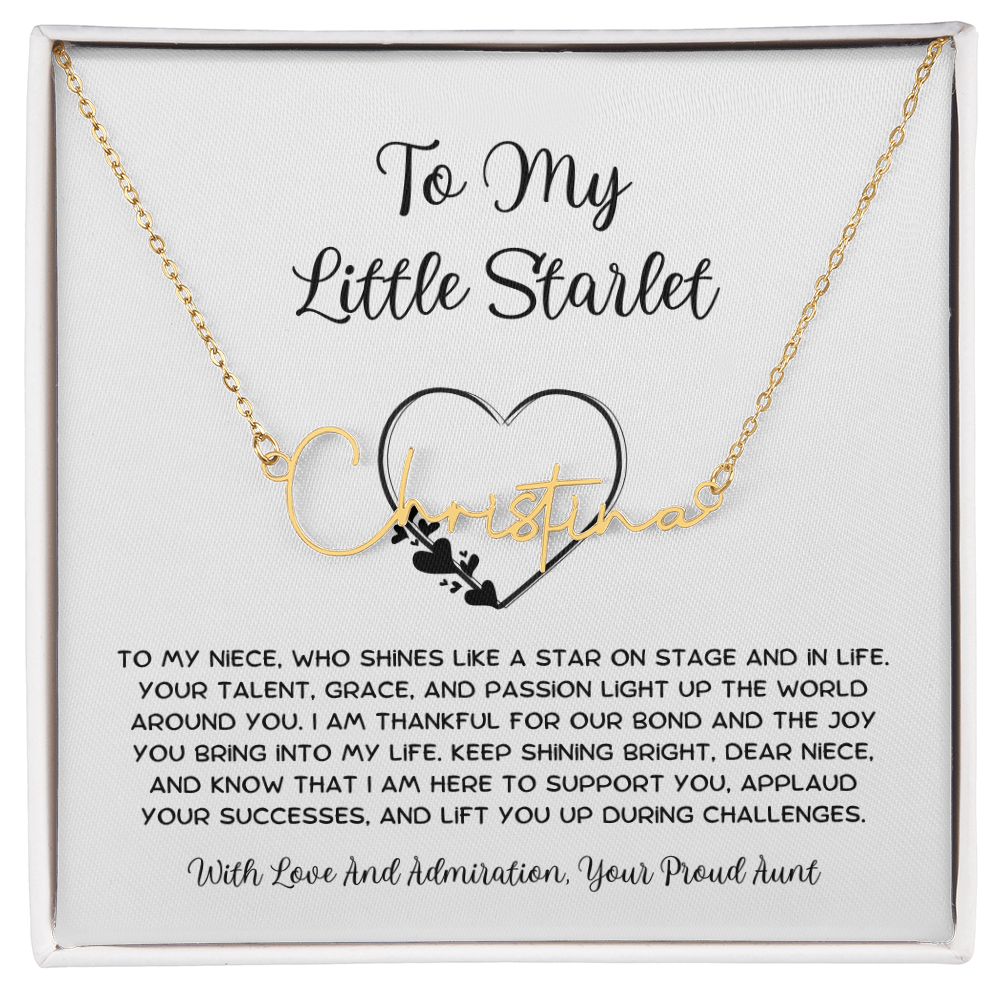To My Little Starlet - From Aunt to Niece Signature Name Necklace