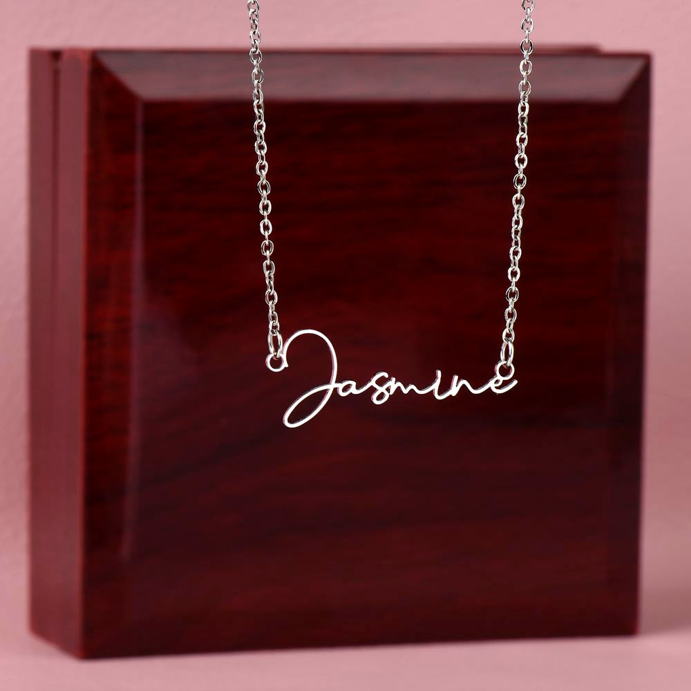 To My Sister, My Forever Supporter - From Brother To Sister Signature Name Necklace