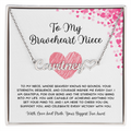 To My Braveheart Niece - From Aunt to Niece Heart Name Necklace