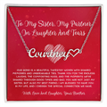To My Sister, My Partner In Laughter And Tears - From Brother To Sister Heart Name Necklace