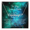To My Forever Sister - From Brother To Sister Heart Name Necklace