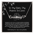 To My Sister, My Partner In Crime - From Brother To Sister Heart Name Necklace