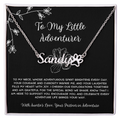 To My Little Adventurer - From Aunt to Niece Paw Print Name Necklace