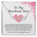 To My Braveheart Niece - From Aunt to Niece Paw Print Name Necklace