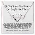 To My Sister, My Partner ln Laughter And Tears - From Brother To Sister Paw Print Name Necklace