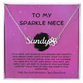 To My Sparkle Niece - From Aunt to Niece Paw Print Name Necklace