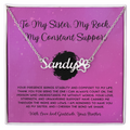 To My Sister, My Rock, My Constant Support - From Brother To Sister Paw Print Name Necklace