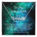 To My Forever Sister - From Brother To Sister Paw Print Name Necklace