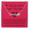 To My Guardian Angel, My Sister - From Brother To Sister Paw Print Name Necklace