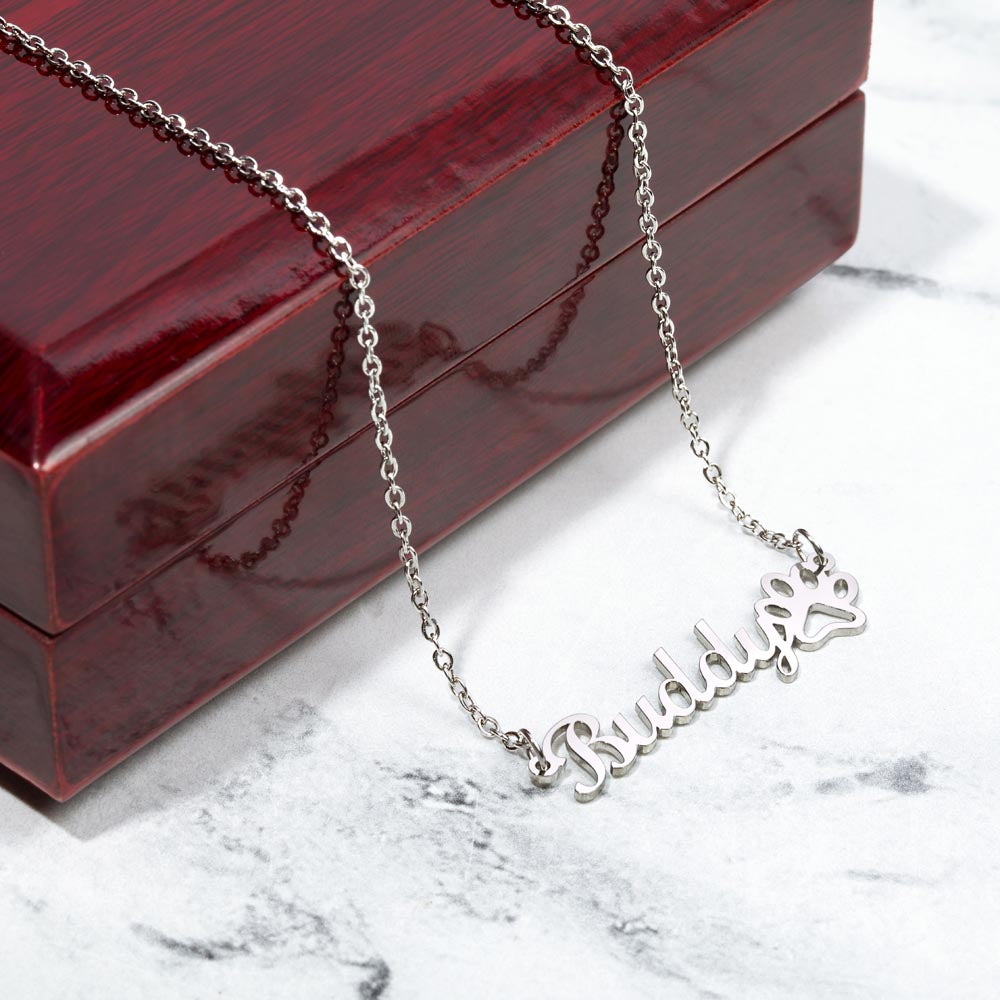 To My Sister, My Rock, My Constant Support - From Brother To Sister Paw Print Name Necklace