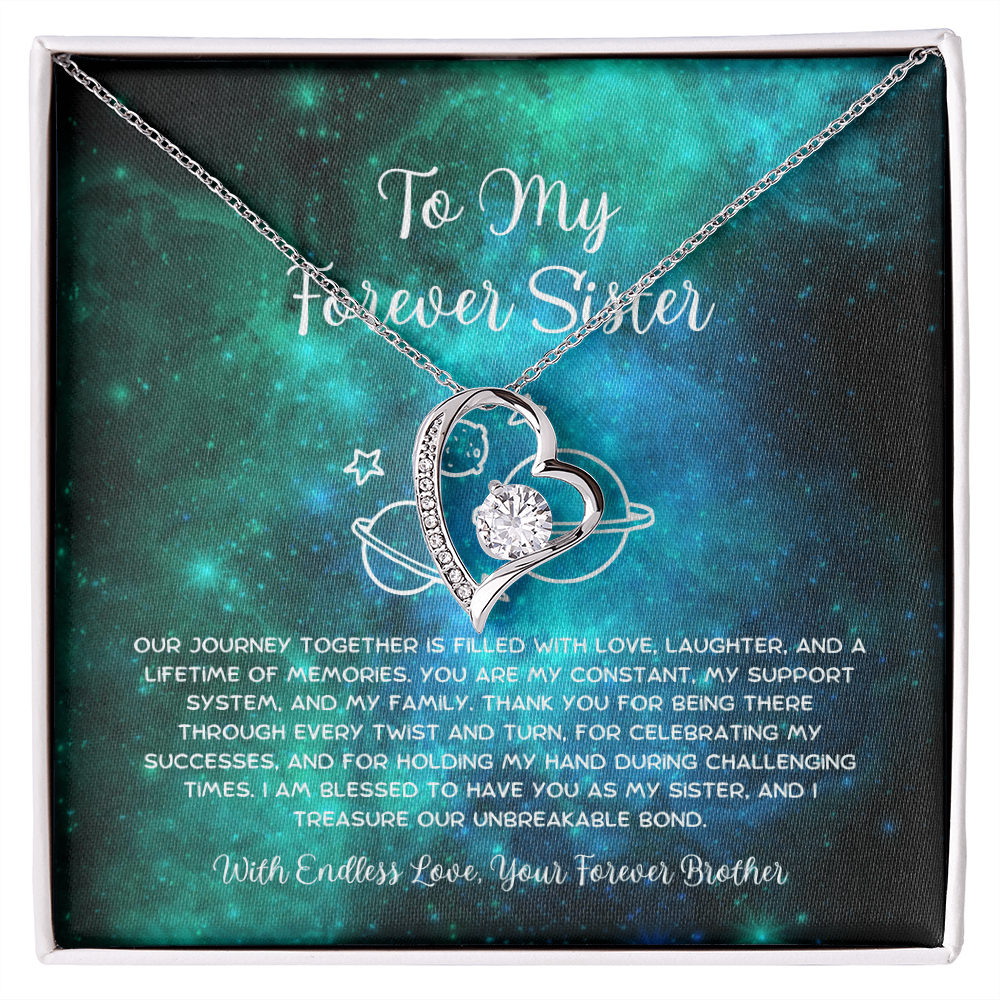 To My Forever Sister - From Brother To Sister Forever Love Necklace