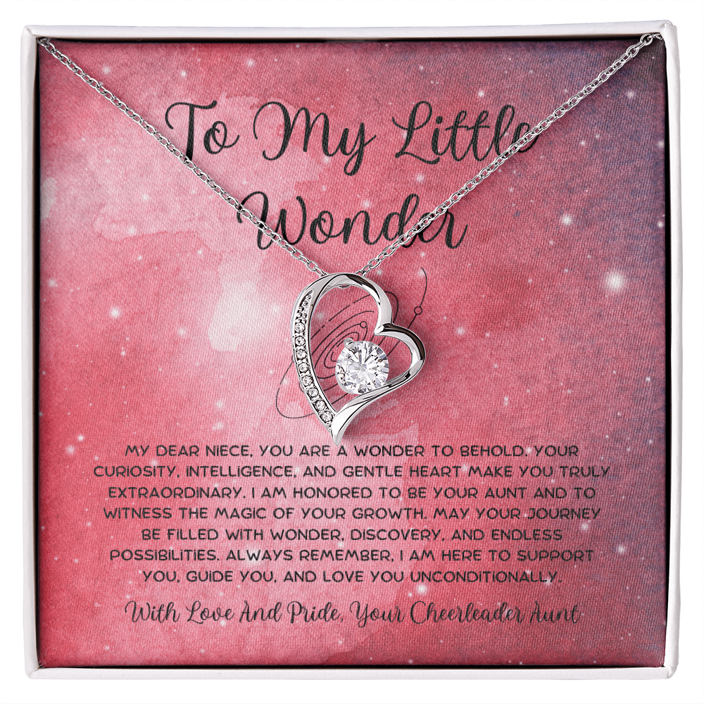 To My Little Wonder - From Aunt to Niece Forever Love Necklace
